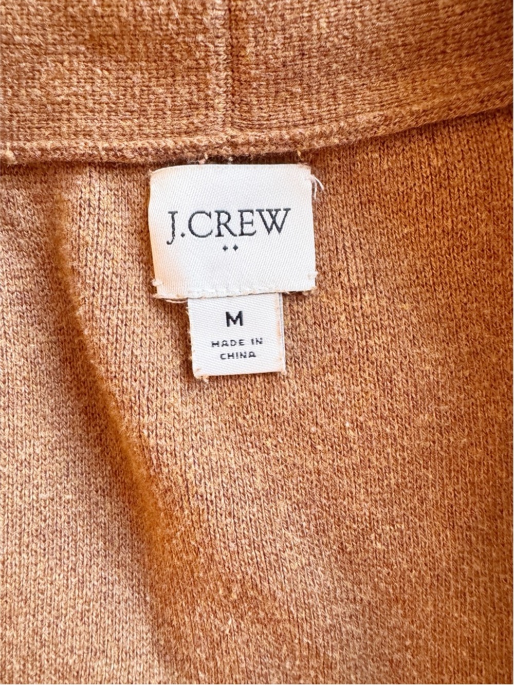 J. CREW Factory Chelsea Sweater Blazer Open Cardigan Size Medium in Camel - Picture 10 of 12